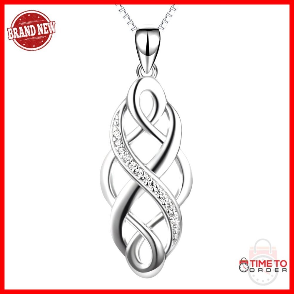 Celtic Knot Opal Pendant Necklace Sterling Silver Minimal Elegant Gift